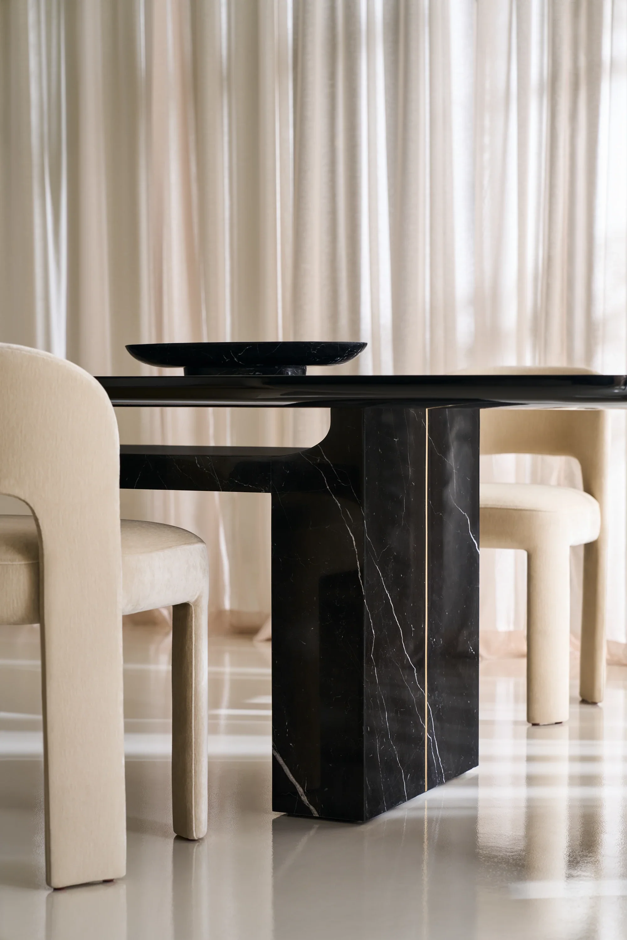 Overlap Rectangle Dining Table Dark - Image 3