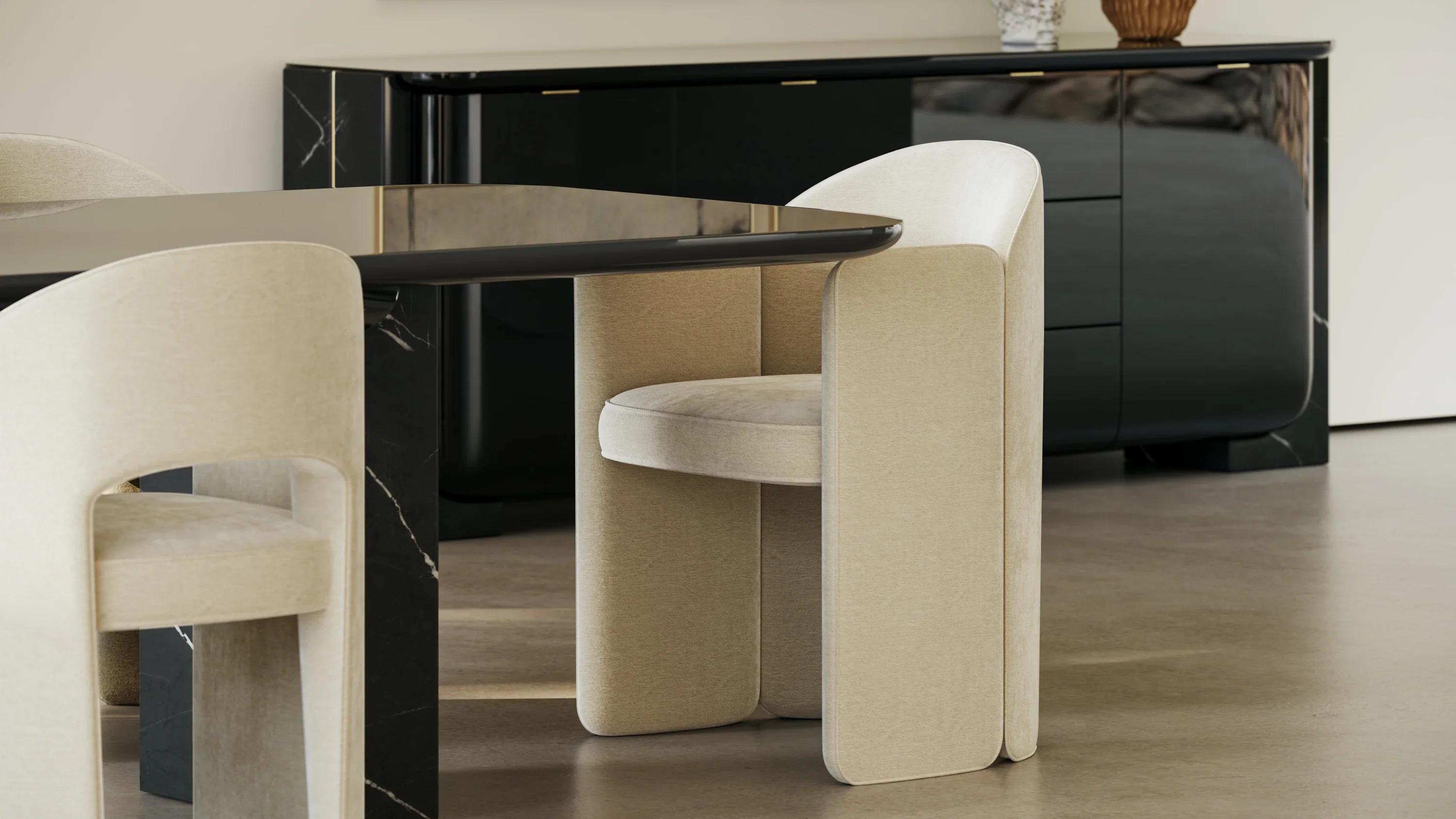 Overlap Rectangle Dining Table Dark - Image 4