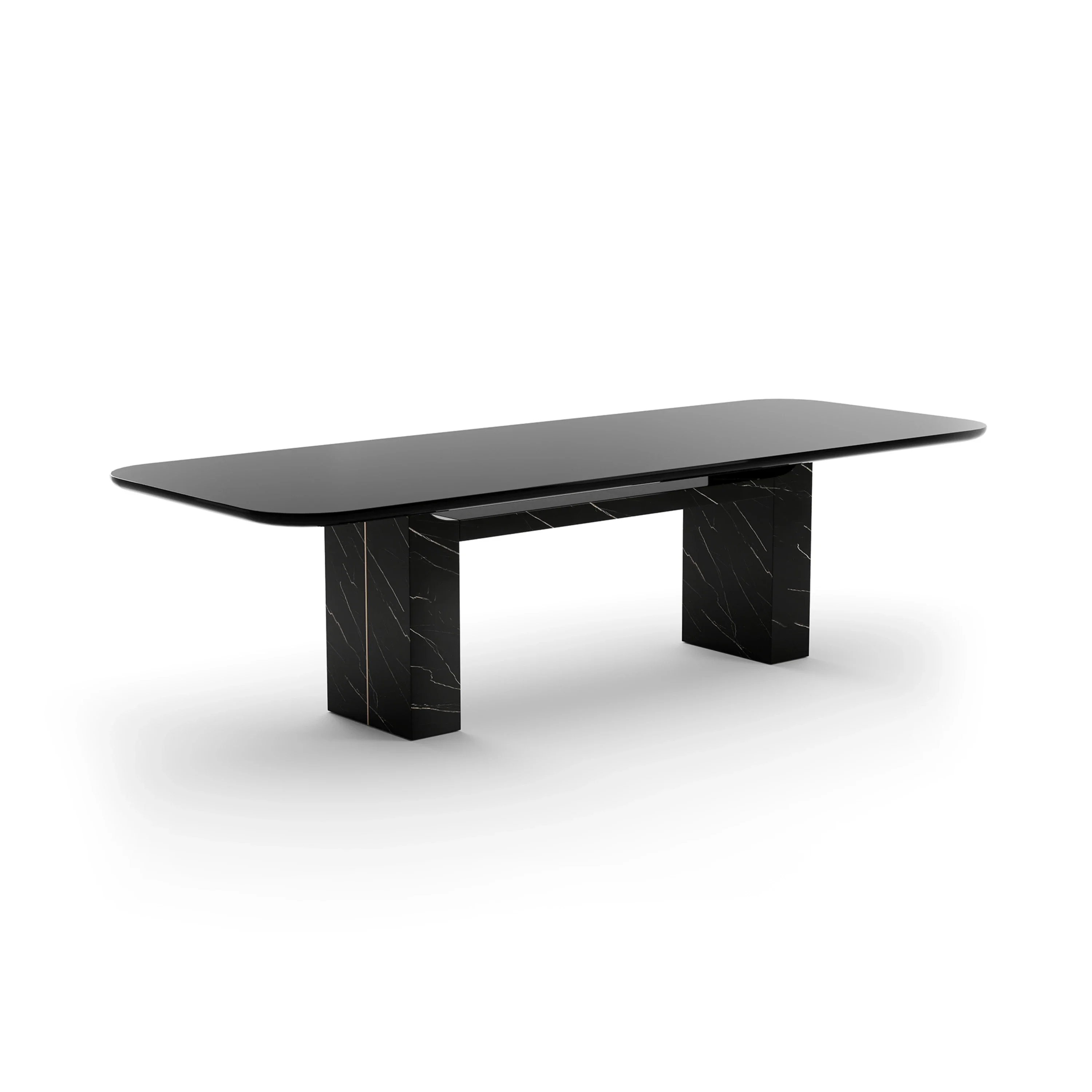Overlap Rectangle Dining Table Dark - Image 5