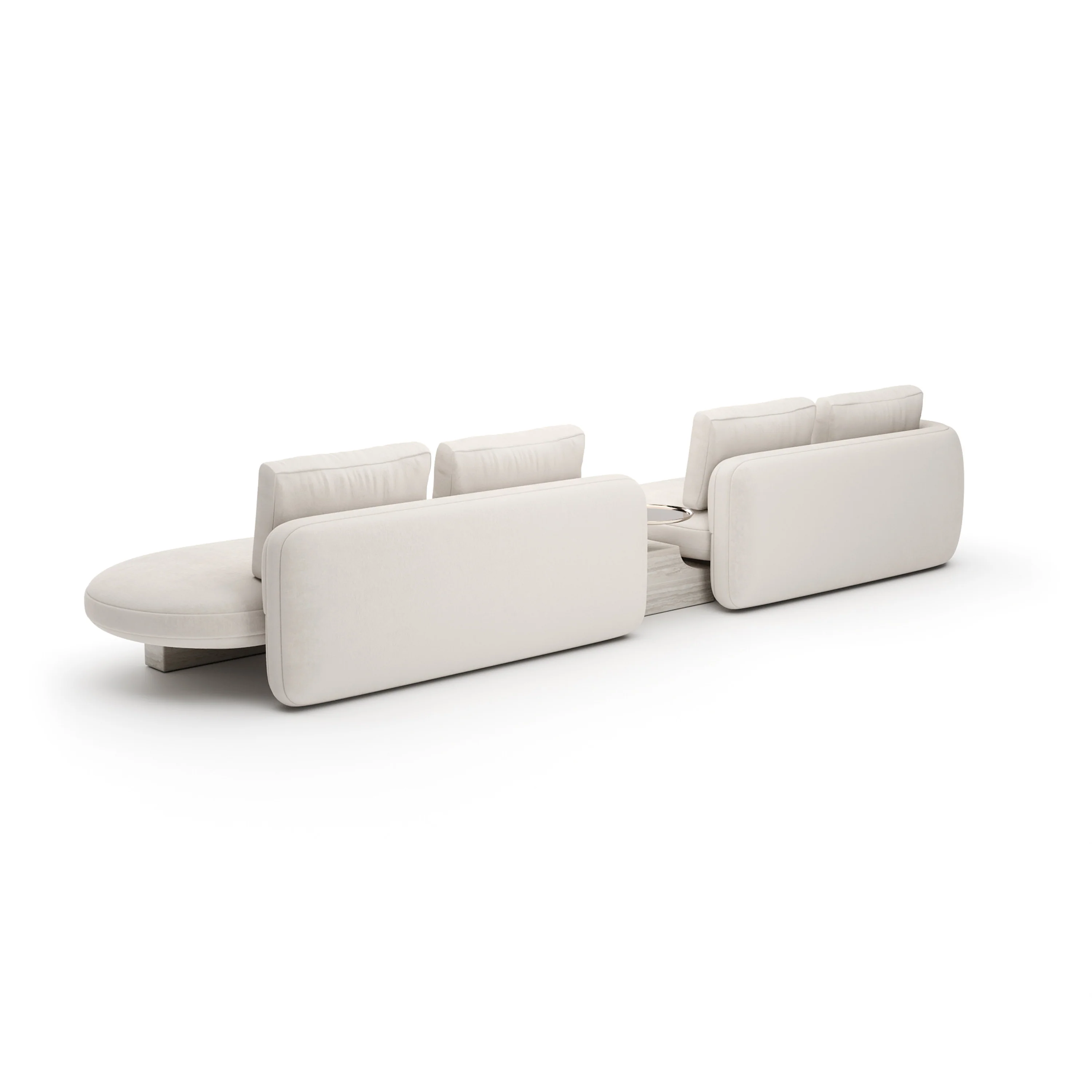 Overlap Right Bumper Sectional Ecru - Image 4