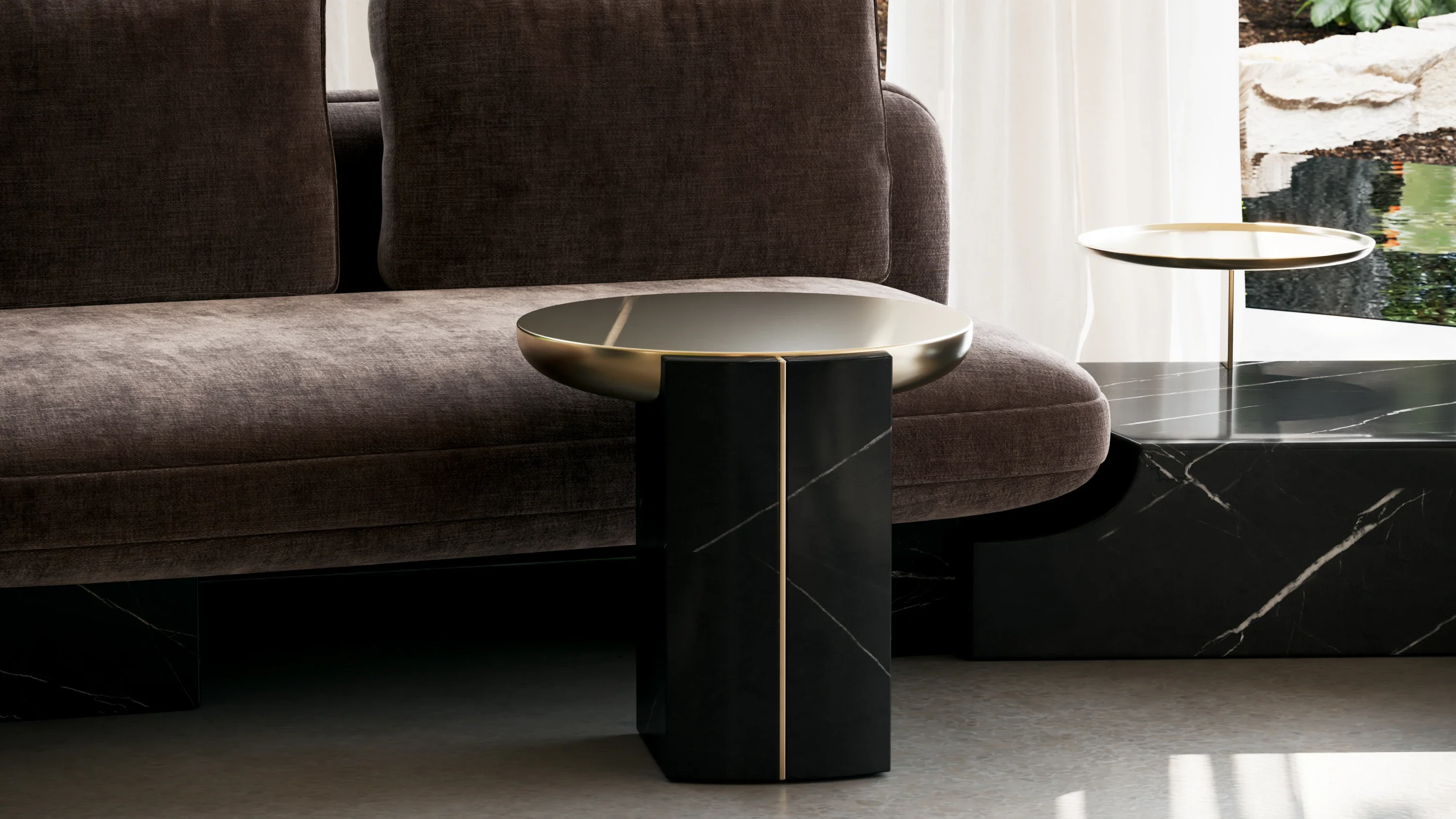 Overlap Round Side Table Dark - Image 4